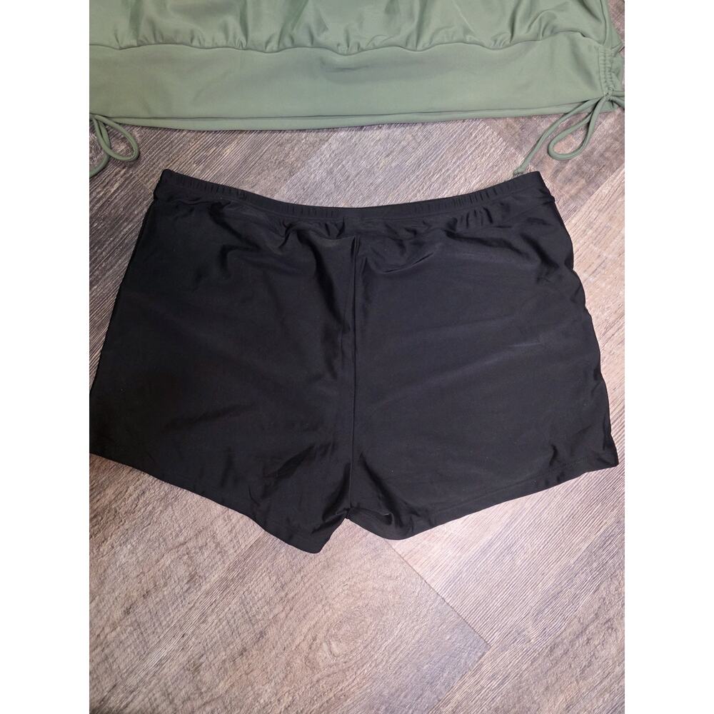 Holipick Size XL Tankini Swimsuit 2 Piece Olive Green Striped Strappy Back NWT - Picture 3 of 8